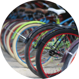 Picture of a bikes in a bike rack